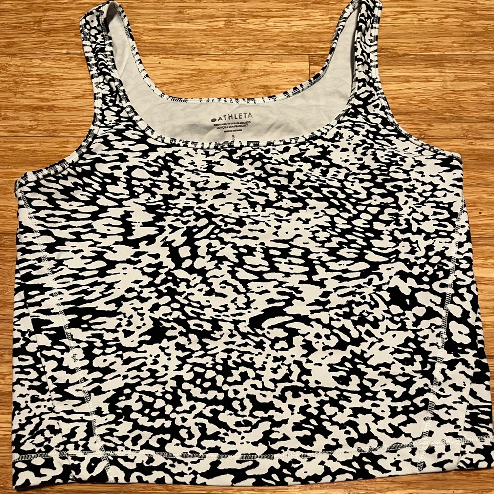 Athleta Black and White Patterned Tank Top